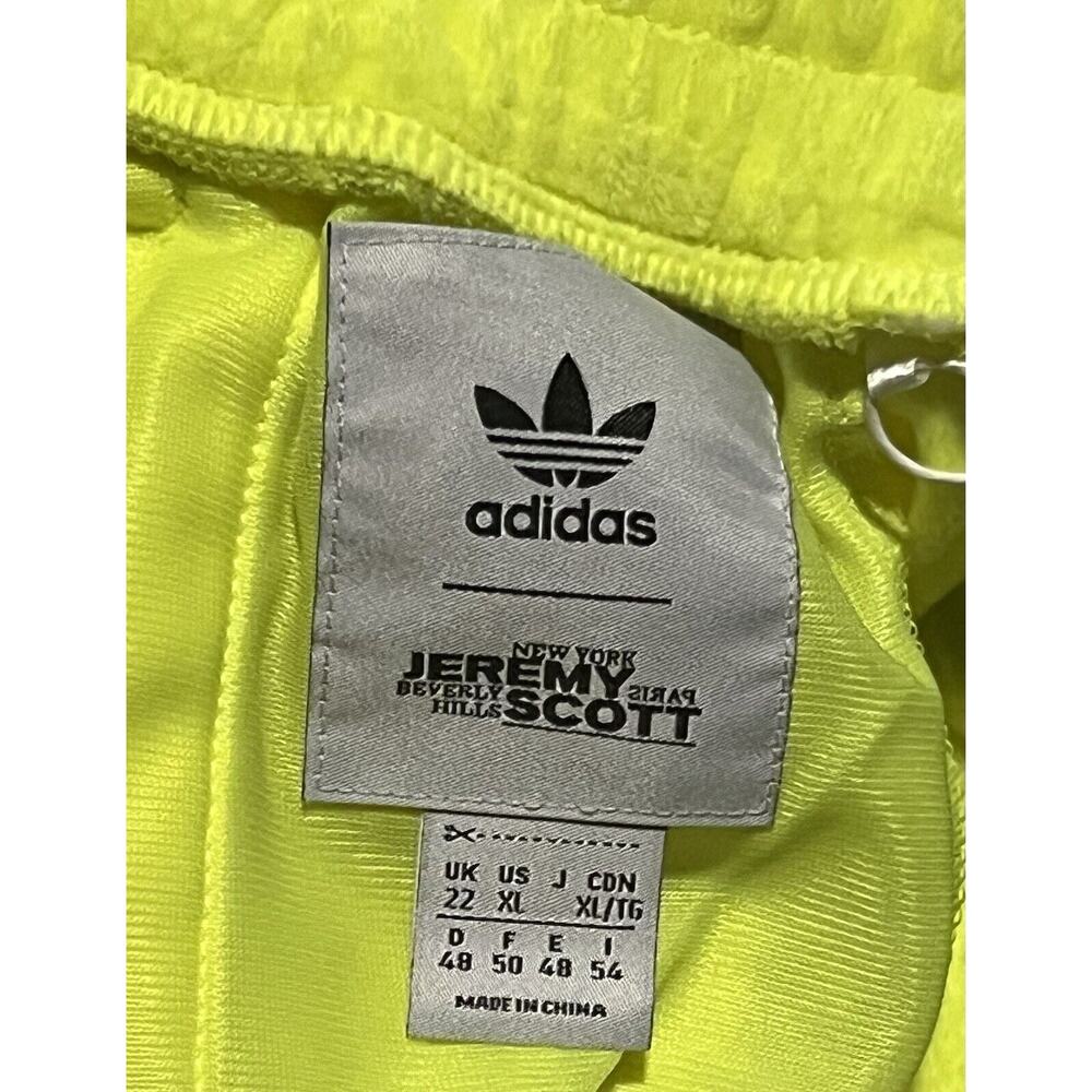 ADIDAS Jeremy Scott Velour Track Pant Wide Leg H50964 Womens Sz XL Solar Yellow - Picture 14 of 14